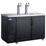 Glacier GDD-61 - 56.9" Bar Cooler with Two Swinging Solid Doors and Two Beer Dispensers