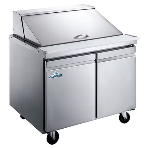 Glacier GMT-36-15 - 36.4" Mega Top Refrigerated Prep Table with Two Doors
