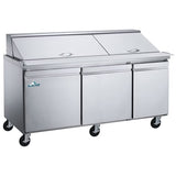 Glacier GMT-72-30 - 72.5" Mega Top Refrigerated Prep Table with Three Doors