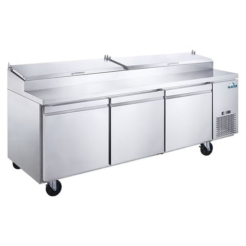 Glacier GPP-90 - 90.4" Refrigerated Pizza Prep Table with Three Doors