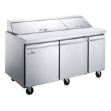 Glacier GST-72-18 - 72.5" Refrigerated Prep Table with Three Doors