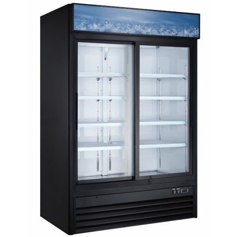 iBeeCool IBC-2GDR - 53" Double Sliding Glass Door Display Cooler - 47 Cu. Ft.
