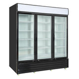 Kool-It KGM-75 - 78" Triple Swinging Glass Door Display Cooler - 73 Cu. Ft.