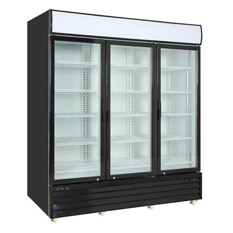 Kool-It KGM-75 - 78" Triple Swinging Glass Door Display Cooler - 73 Cu. Ft.