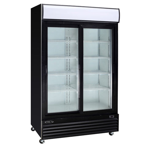 Kool-It KSM-42 - 52" Double Sliding Glass Door Display Cooler - 34.1 Cu. Ft.
