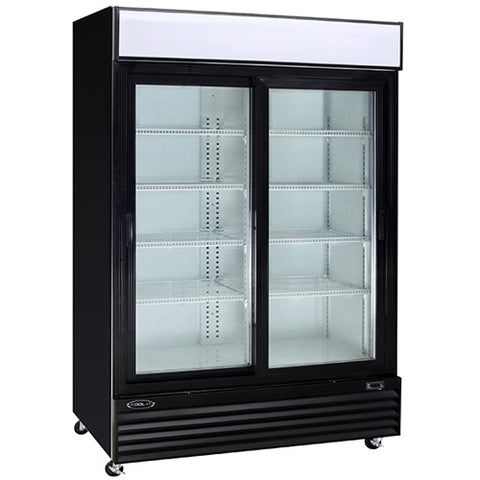 Kool-It KSM-50 - 52" Double Sliding Glass Door Display Cooler - 40.8 Cu. Ft.