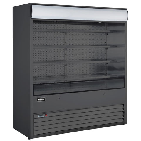 Omcan RS-CN-1050-B - 72" Floor Model Open Cooler with Black Exterior - 37 Cu. Ft.