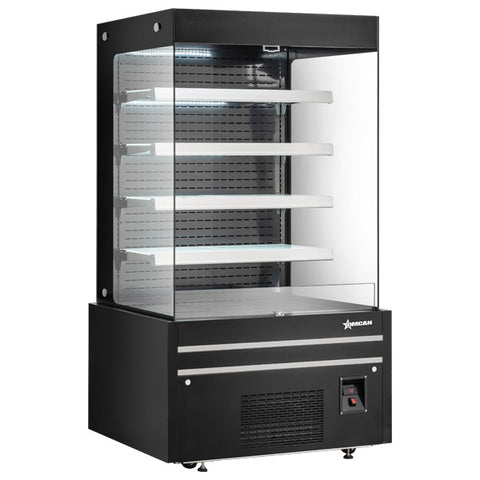 Omcan RS-CN-1200 - 48" Floor Model Open Cooler with Black Exterior - 26.8 Cu. Ft.