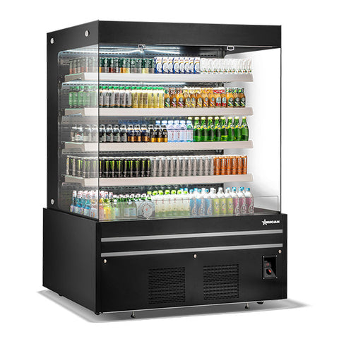 Omcan RS-CN-1500 - 60" Floor Model Open Cooler with Black Exterior - 33.9 Cu. Ft.