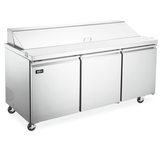 Omcan PT-CN-1778-HC - 70.4" Refrigerated Prep Table with Three Doors