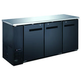 Omcan BB-CN-0020-SH - 73" Bar Cooler with Three Swinging Solid Doors - 19.6 Cubic Feet