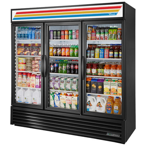 True GDM-72-HC~TSL01 - 78.2" Triple Swinging Glass Door Display Cooler