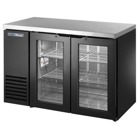 True TBB24-48-2G-Z1-SFT-B-1 - 48.2" Bar Cooler with Two Swinging Glass Doors