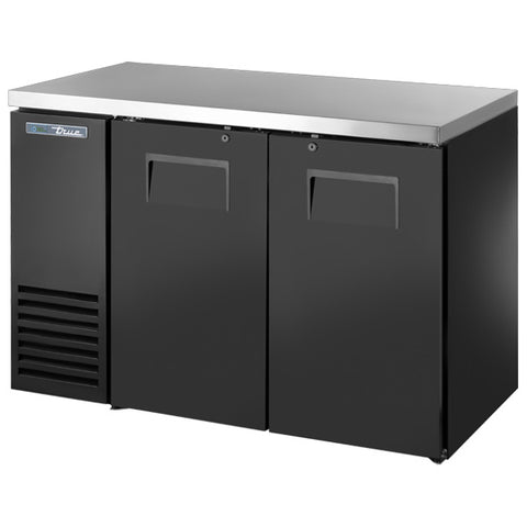 True TBB24-48-2S-Z1-SFT-B-1 - 48.2" Bar Cooler with Two Swinging Solid Doors