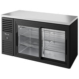 True TBR60-RISZ1-L-B-11-1 - 60" Bar Cooler with Two Sliding Glass Doors