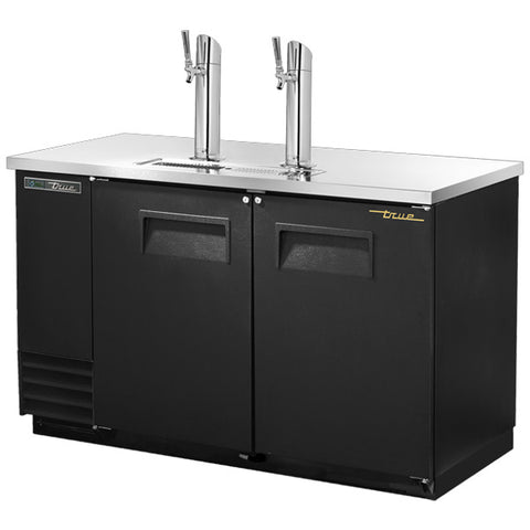 True TDD-2-HC - 58.9" Bar Cooler with Two Swinging Solid Doors and Two Beer Dispensers