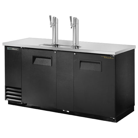 True TDD-3-HC - 69.2" Bar Cooler with Two Swinging Solid Doors and Two Beer Dispensers