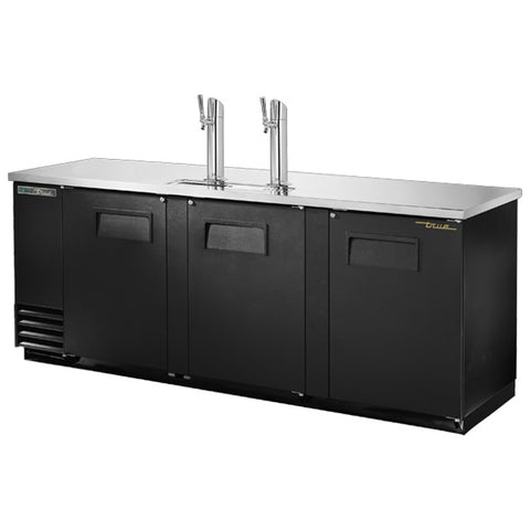 True TDD-4-HC - 90.4" Bar Cooler with Three Swinging Solid Doors and Two Beer Dispensers
