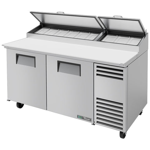 True TPP-AT-67-HC - 67.4" Refrigerated Pizza Prep Table with Two Doors and Alternate Top