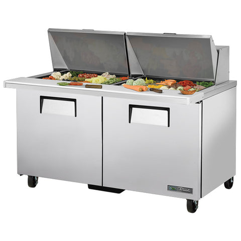 True TSSU-60-24M-B-ST-HC - 60" Mega Top Refrigerated Prep Table with Two Doors