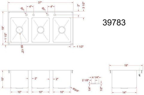 Omcan Commercial Drop In Sink