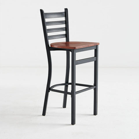 Direct Chairs B-59-BL-WS-WN - Bar Stool with Wood Seat