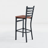 Direct Chairs B-59-BL-WS-WN - Bar Stool with Wood Seat