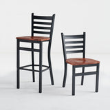 Direct Chairs B-59-BL-WS-WN - Bar Stool with Wood Seat