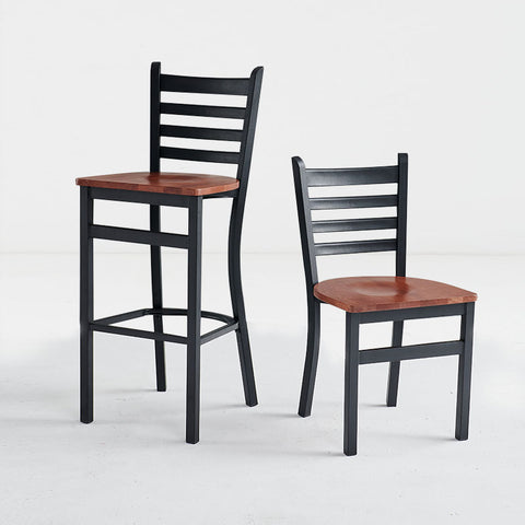 Direct Chairs B-59-BL-WS-WN - Bar Stool with Wood Seat