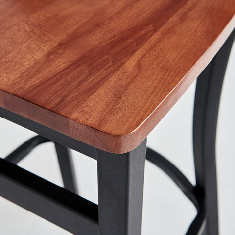 Direct Chairs B-59-BL-WS-WN - Bar Stool with Wood Seat