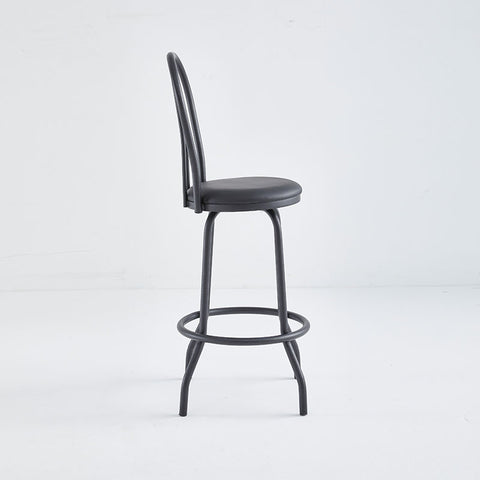 Direct Chairs B-48-BL-VY-BLA-SWIVEL - Swivel bar stool with black vinyl seat