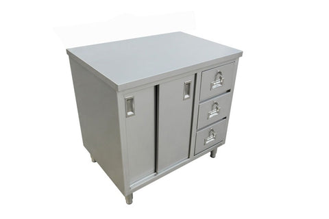 Omcan - Stainless Steel Work Table with Cabinet & Drawers - 30" Deep