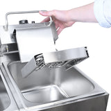 Omcan 39372 - 6 qt (7 Liters) Double Countertop Electric Fryer – 220V, 1Ph, 2500W (x2)