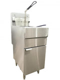 Omcan 44225 - 35-40 lb. Natural Gas Floor Fryer – 90,000 BTU