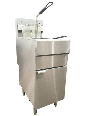Omcan 44225 - 35-40 lb. Natural Gas Floor Fryer – 90,000 BTU
