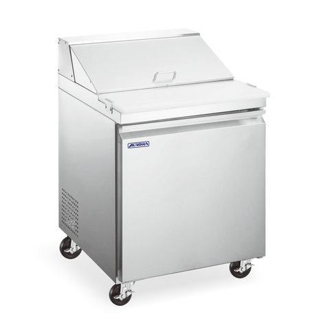 Omcan 59049 - Aurora 28″ One (1) Door Mega Top Refrigerated Prep Table, 7 cu.ft. (201 Liter), Stainless Steel