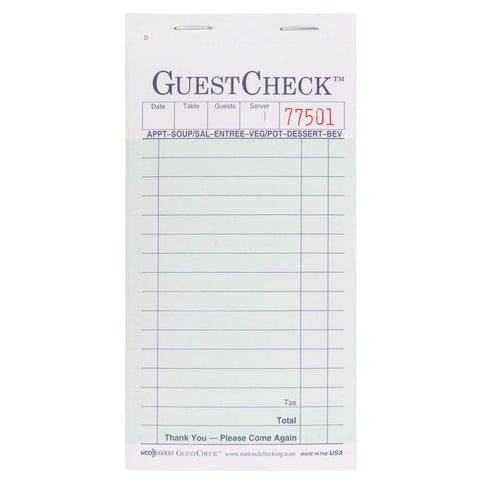 23617  1PT GREEN GUEST CHECK