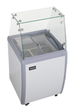 Omcan 47742 - 26″ Four (4) Pan Gelato Dipping Cabinet with Flat Sneeze Guard