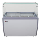Omcan 47743 - 50″ Nine (9) Pan Gelato Dipping Cabinet with Flat Sneeze Guard