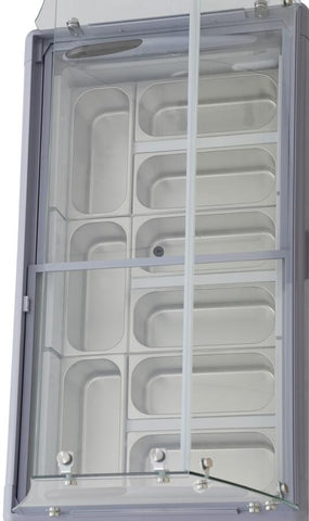 Omcan 47743 - 50″ Nine (9) Pan Gelato Dipping Cabinet with Flat Sneeze Guard