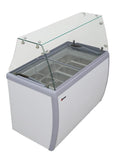 Omcan 47743 - 50″ Nine (9) Pan Gelato Dipping Cabinet with Flat Sneeze Guard