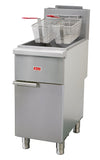 Omcan 48636 - 35-40 lb Tube-Fired Liquid Propane Gas Floor Fryer – 90,000 BTU