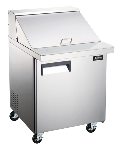 Omcan 50049 - 28″ One (1) Door Mega Top Refrigerated Prep Table, 7 cu.ft. (198 L), Stainless Steel