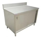 Omcan - Stainless Steel Work Table with Cabinet & Backsplash - 30" Deep