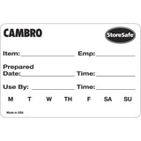 Cambro 68914 - StoreSafe Rectangular Dissolvable Food Rotation Label - 3"L x 2"H