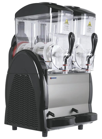 2 x 3 Gallon (2 x 12 L) Double Bowl Slushy Machine / Frozen Beverage Dispenser