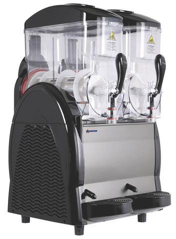 2 x 3 Gallon (2 x 12 L) Double Bowl Slushy Machine / Frozen Beverage Dispenser