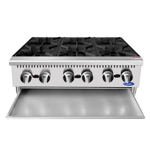 Atosa CookRite ACHP-6 - Six Burner Gas Hot Plate - 192,000 BTU