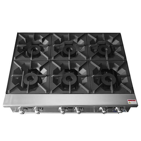 Atosa CookRite ACHP-6 - Six Burner Gas Hot Plate - 192,000 BTU