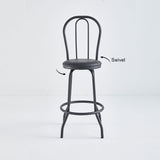 Direct Chairs B-48-BL-VY-BLA-SWIVEL - Swivel bar stool with black vinyl seat